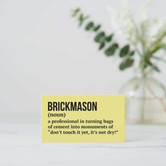 Brick Builder Definition Humor 名刺 (スタンド正面)