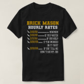 Brick Mason Hourly Rates Funny Bricklayer Labor Wo Tシャツ (デザイン正面)