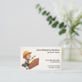Brick Mason Masonry Construction Business Card 名刺 (スタンド正面)