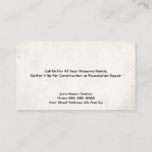 Brick Mason Masonry Construction Business Card 名刺 (裏面)