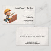 Brick Mason Masonry Construction Business Card 名刺 (正面/裏面)