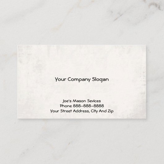 Brick Mason Masonry Construction Business Card 名刺 (裏面)