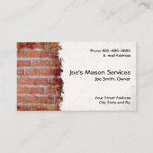 Brick Mason Masonry Construction Business Card 名刺 (正面)