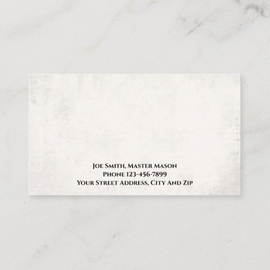 Brick Mason Masonry Construction Business Card 名刺 (裏面)