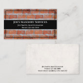 Brick Mason Masonry Construction Business Card 名刺 (正面/裏面)