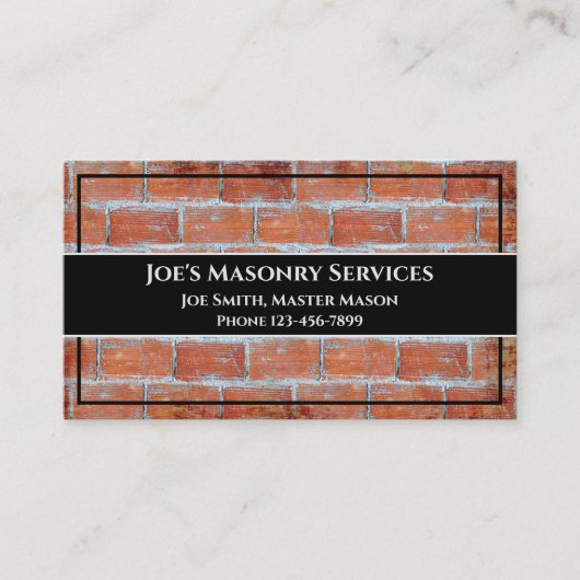 Brick Mason Masonry Construction Business Card 名刺 (正面)
