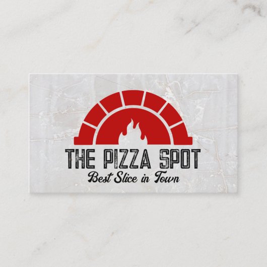 Brick Oven Flame Logo | Pizza Shop 名刺 (正面)