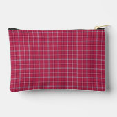 Brick Red and Soft Peach Plaid アクセサリーポーチ (裏面)