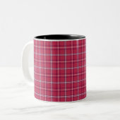 Brick Red and Soft Peach Plaid ツートーンマグカップ (正面左)
