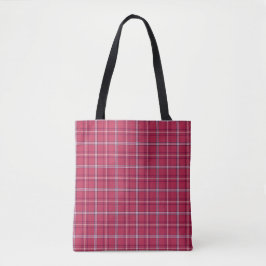 Brick Red and Soft Peach Plaid トートバッグ