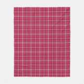 Brick Red and Soft Peach Plaid フリースブランケット (正面)