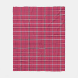 Brick Red and Soft Peach Plaid フリースブランケット