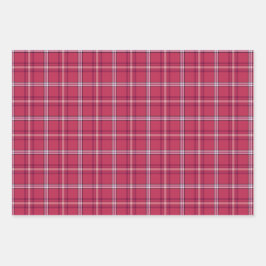 Brick Red and Soft Peach Plaid ラッピングペーパーシート