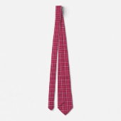 Brick Red and Soft Peach Plaid Neck Tie ネクタイ (裏面)