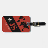 Brick-Red Elegant & Modern Airplane Travel ラゲッジタグ (正面横)