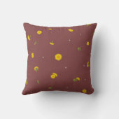 Brick Red Japanese Dandelion Floral Pattern クッション (裏面)