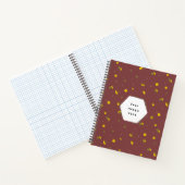 Brick Red Japanese Dandelion Floral Pattern ノートブック (内部)