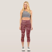 brick red marble print カプリレギンス (正面)