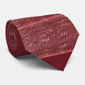 brick red marble print ネクタイ
