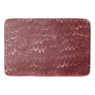 brick red marble print バスマット