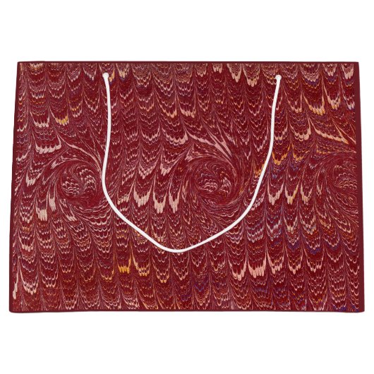 brick red marble print ラージペーパーバッグ (正面)