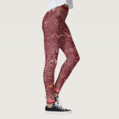 brick red marble print レギンス (右)