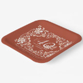 Brick Red Shabby Chic 40 Anniversary Plate ペーパープレート (傾斜あり)