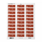 Brick Red Shabby Chic Return Address Label ラベル (フルシート)