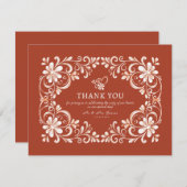 Brick Red Shabby Chic Thank You Card サンキューカード (正面/裏面)