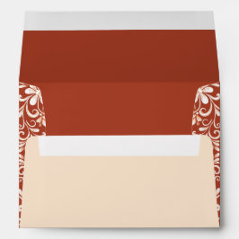 Brick Red Shabby Chic Wedding Envelope 封筒