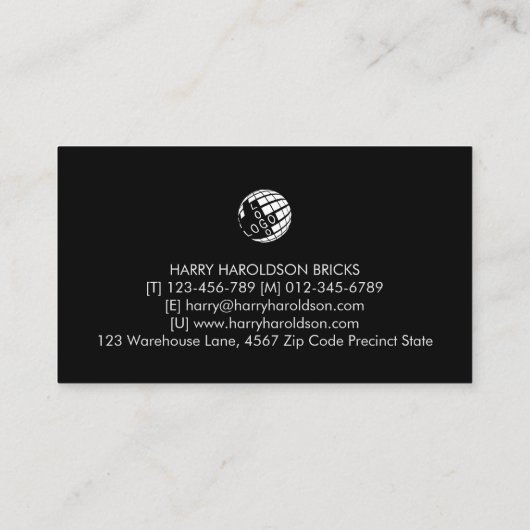 Brick Stone Mason Masonry Construction Business Ca 名刺 (裏面)