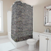 Brick wall old dark brick wall シャワーカーテン (インサイチュ)