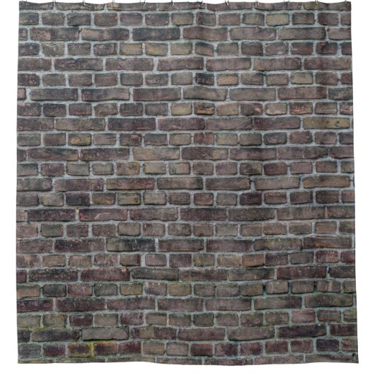 Brick wall old dark brick wall シャワーカーテン (正面)