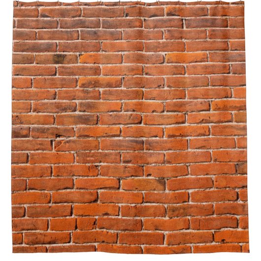 Brick wall red brick wall wall シャワーカーテン (正面)