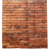 Brick wall red structure masonry シャワーカーテン (正面)
