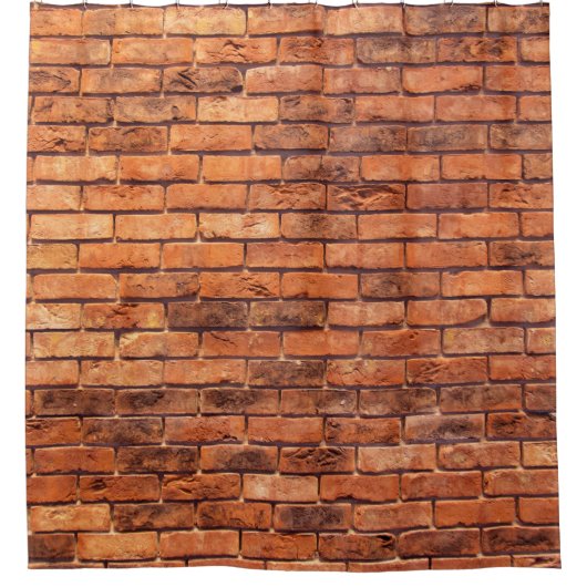 Brick wall red structure masonry シャワーカーテン (正面)
