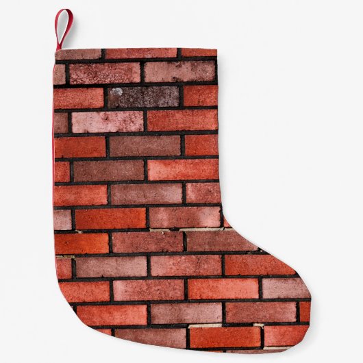 Brick wall with red brick, red brick background. b スモールクリスマスストッキング (正面)