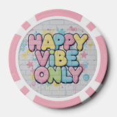 Brick with Colorful Text Saying “ Happy Vibe Only” ポーカーチップ (裏面)