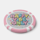 Brick with Colorful Text Saying “ Happy Vibe Only” ポーカーチップ (シングル)