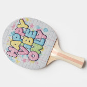 Brick with Colorful Text Saying “ Happy Vibe Only” 卓球ラケット (横)