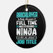 Bricklayerジョブタイトル職業ビルダおもしろいー セラミックオーナメント (左)