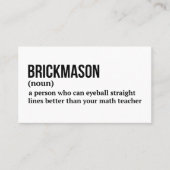 Bricklayer Funny Definition Card 名刺 (正面)