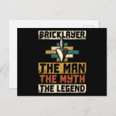 Bricklayer The Man The Myth The Legend ポストカード (正面/裏面)