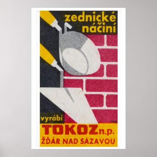 Bricklaying Construction - Matchbox Print - Czech ポスター (正面)