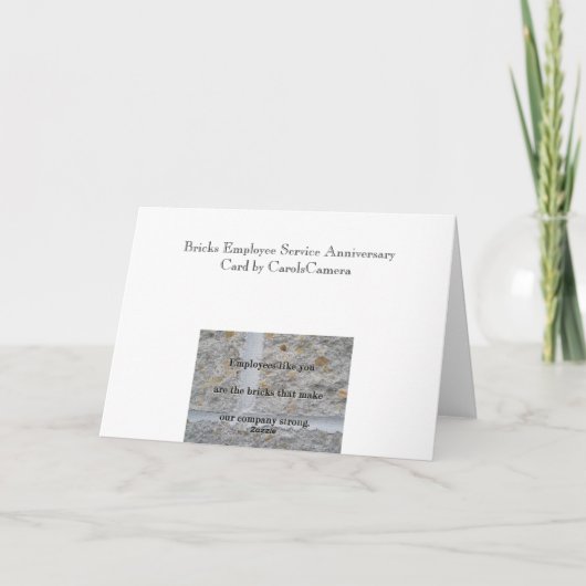 Bricks従業員サービスの記念日感謝していカード サンキューカード (裏面)