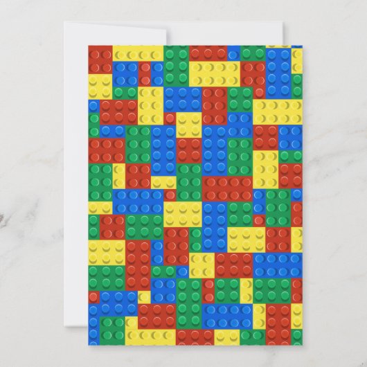 Bricks Colorful Boy Birthday Party Invitation 招待状 (裏面)