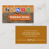 Brickwork Masonry Home Repair Handyman 名刺 (正面/裏面)