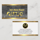 Brickwork Masonry In Gold Border 名刺 (正面/裏面)