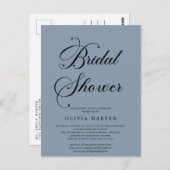 Bridalミニマルモダンシャワーの招待スクリプト ポストカード (正面/裏面)