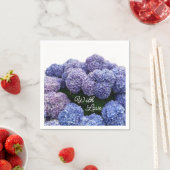 Bridal, Baby Shower Napkins Purple, Blue Hydrangea スタンダードカクテルナプキン (インサイチュ)